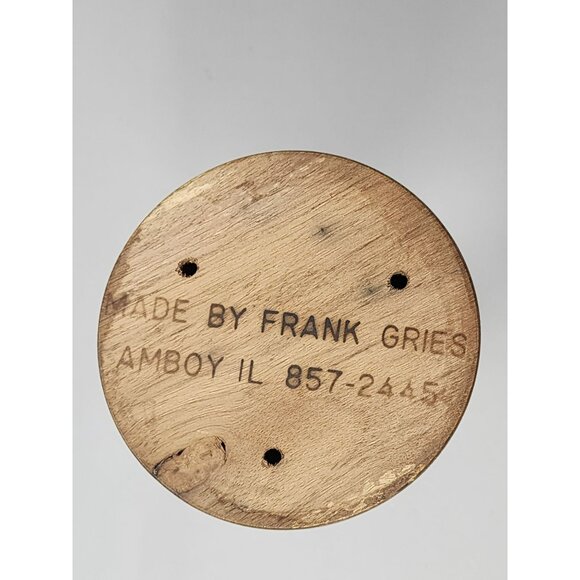 Handcrafted Wooden Candle‎ Holder By Frank Gries Primitive Pedestal - Picture 6 of 8